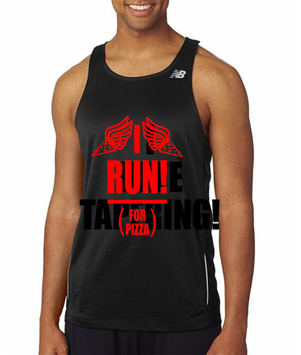 Running - I Run For Pizza - NB Mens Black Singlet